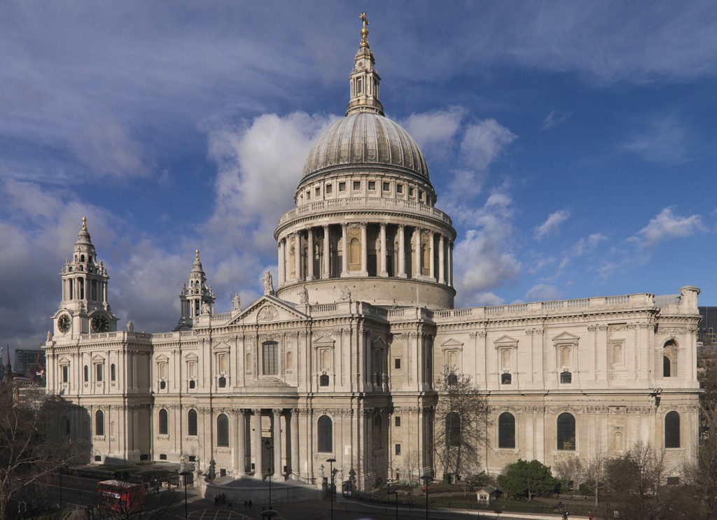 St. Paul's Cathedral, City of London. Exterior, elevated view from south east.