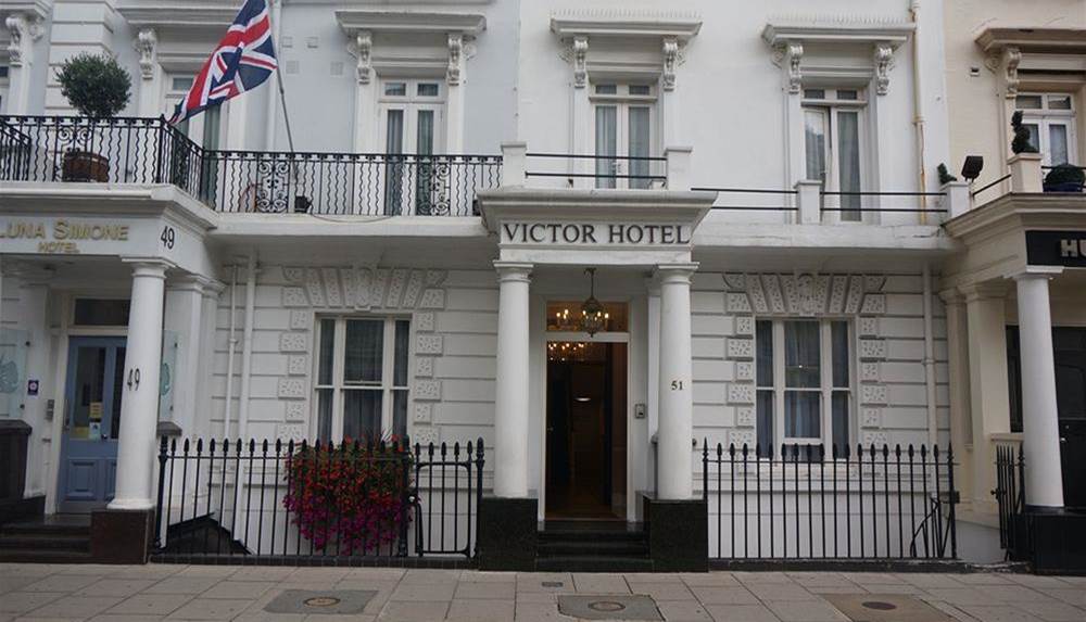 Façade du Victor Hotel de Londres