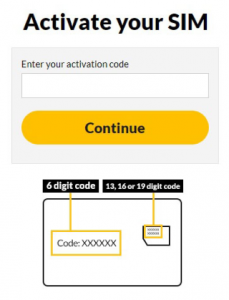 code activer giffgaff.